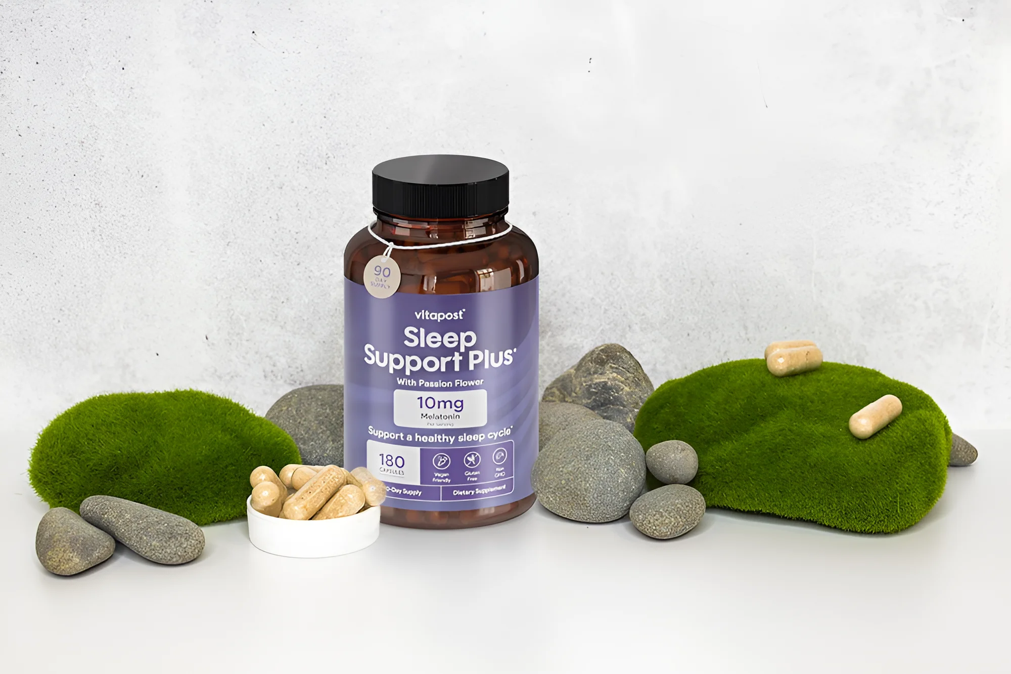 vitapost Sleep Support Plus - Bottle With Capsules And Pebbles